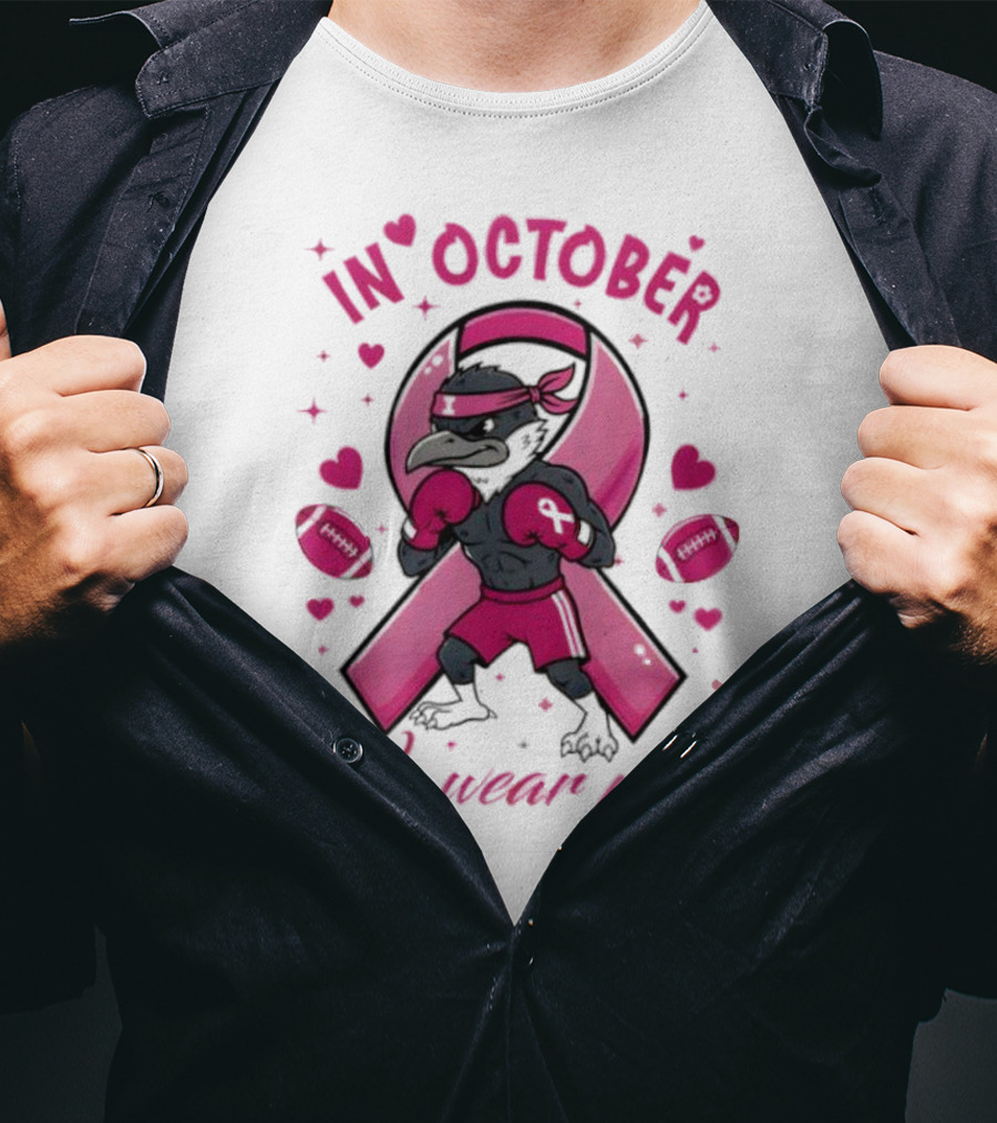 In October We Wear Pink Tackle Cancer Fighting Illini Win Together T-Shirt