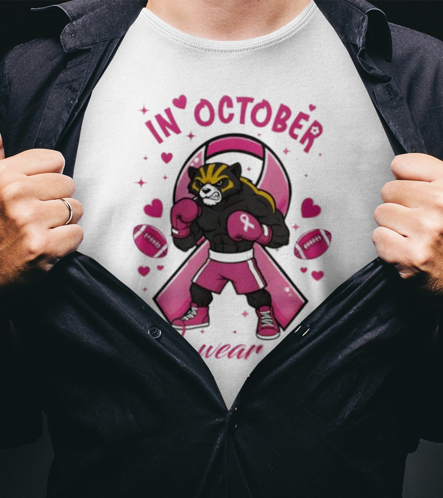 Michigan Wolverines Tackle Cancer Pink October Wear Pink Boxing Theme T-Shirt