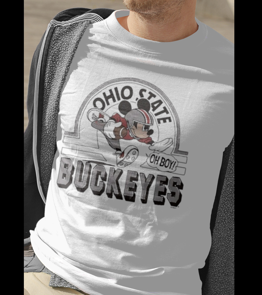 Mickey Mouse Ohio State Buckeyes Oh Boy Disney Football Fan Icon T-Shirt