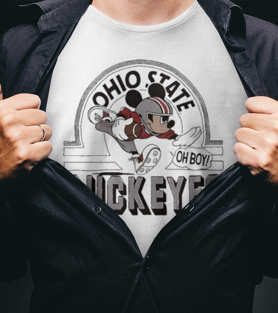 Mickey Mouse Ohio State Buckeyes Oh Boy Disney Football Fan Icon T-Shirt