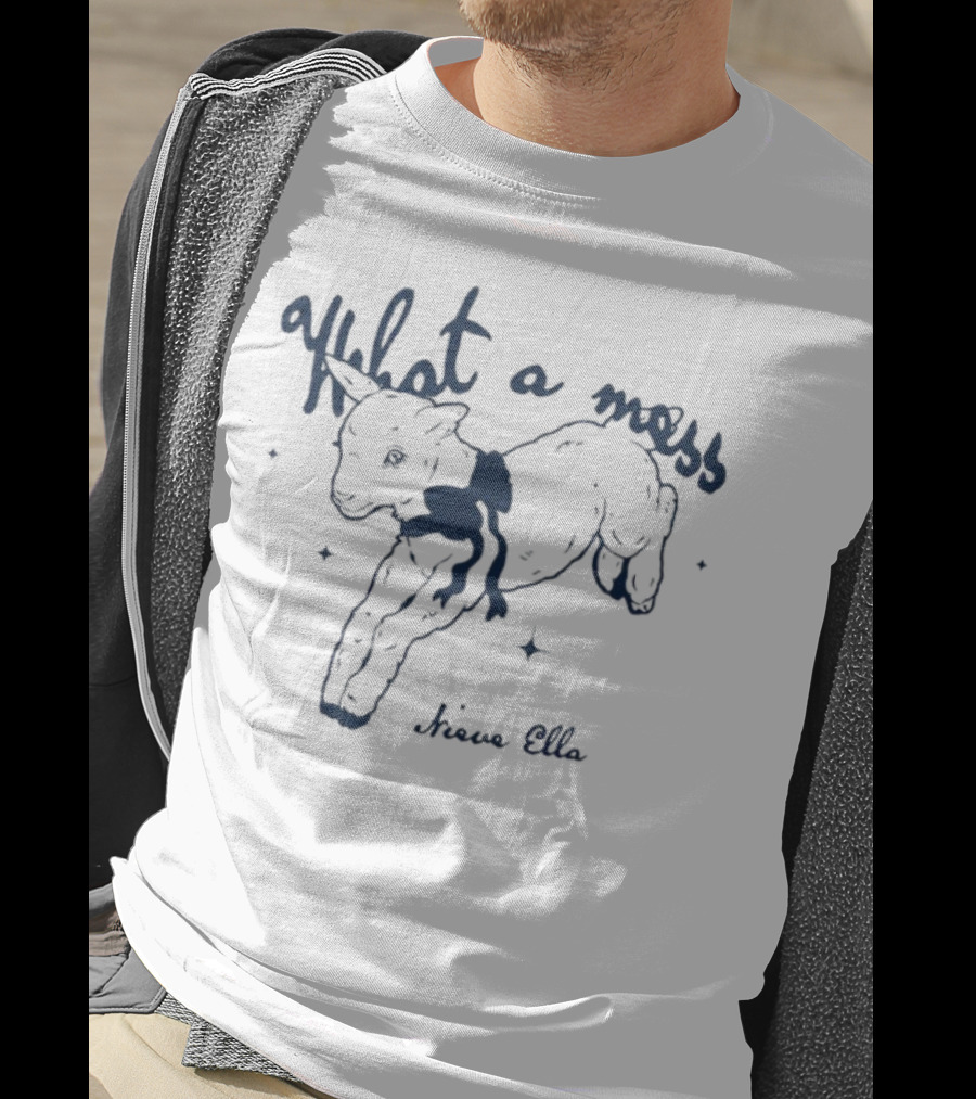 What A Mess Nieve Ella Lamb Drawing T-Shirt