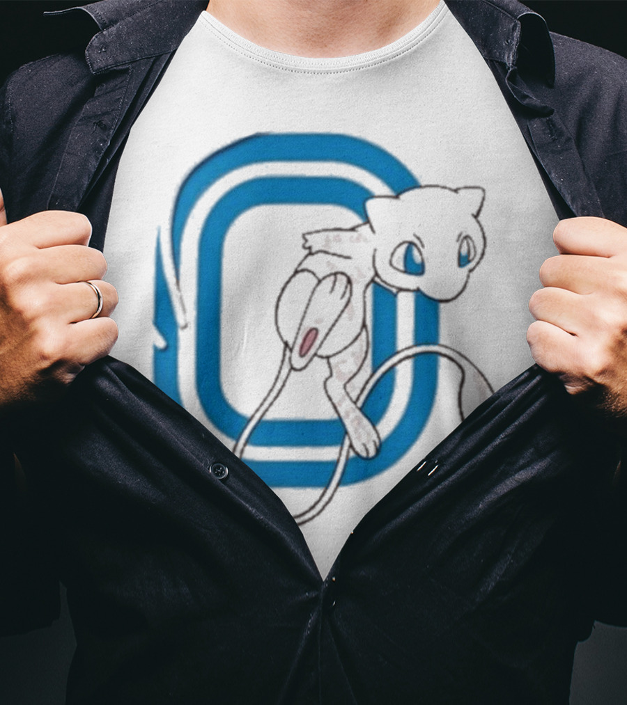 Overtime Pokémon Mew Blue Iconic Character Design T-Shirt
