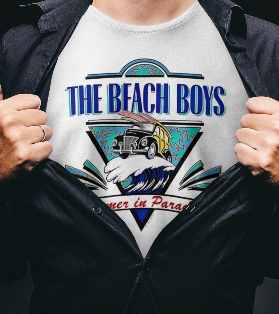 The Beach Boys Summer In Paradise Tour 1995 Wave And Triangle Icon T-Shirt