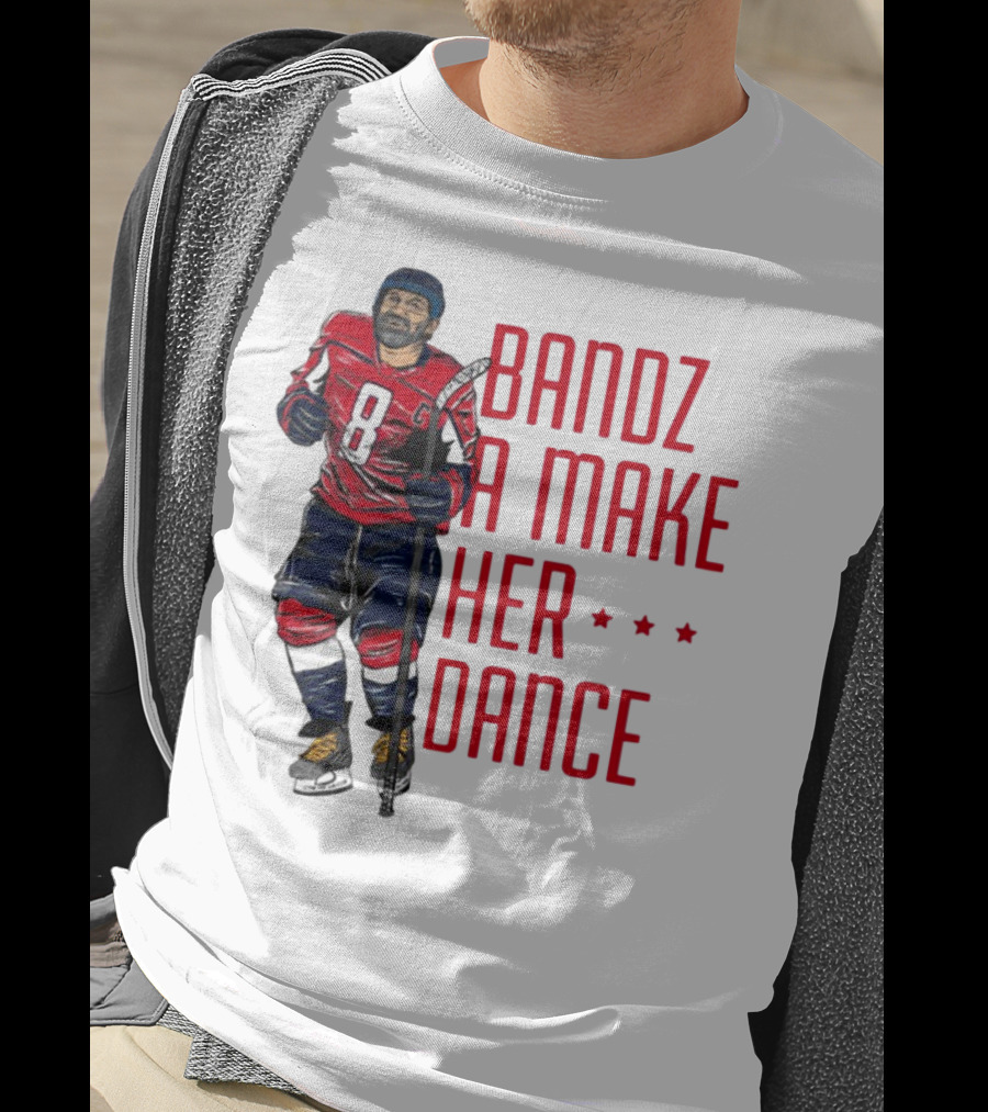 Bandz 8 A Make Her Dance Hockey Player Red Uniform T-Shirt