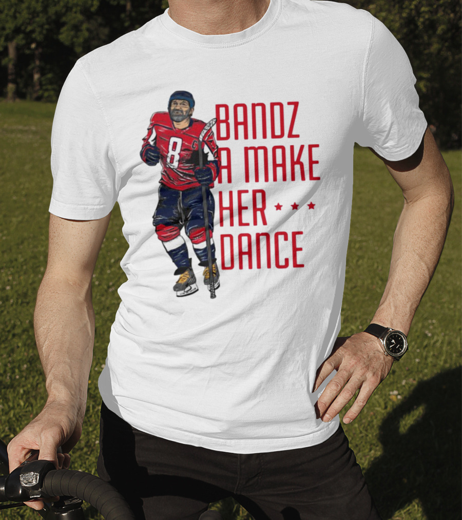 Bandz 8 A Make Her Dance Hockey Player Red Uniform T-Shirt