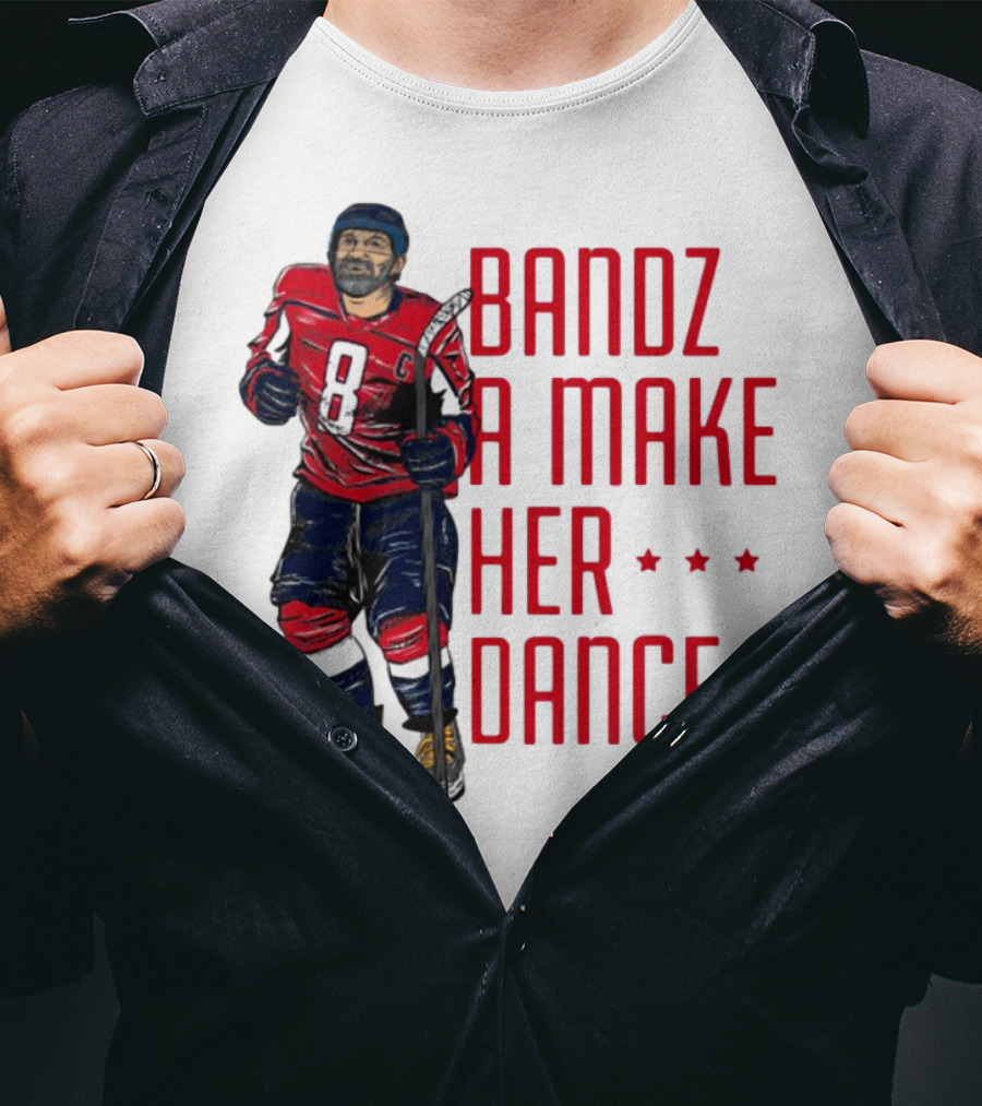 Bandz 8 A Make Her Dance Hockey Player Red Uniform T-Shirt