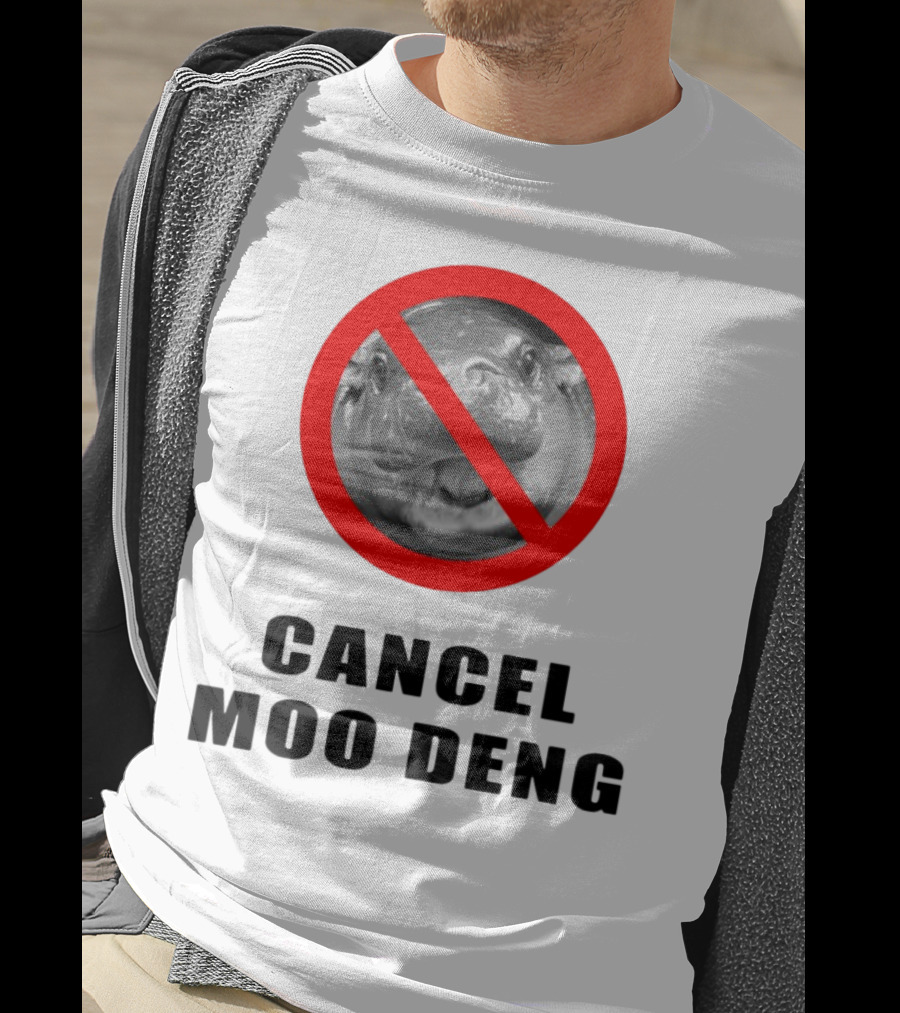 Pizzaslime Cancel Moo Deng No Entry Sign T-Shirt