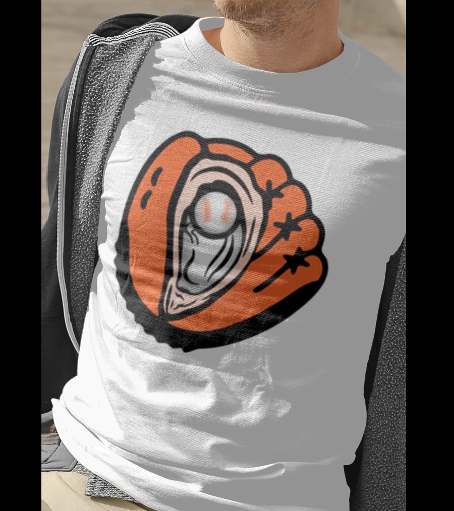 Chesapeake Oyster Catchers Baseball Glove And Pearl T-Shirt