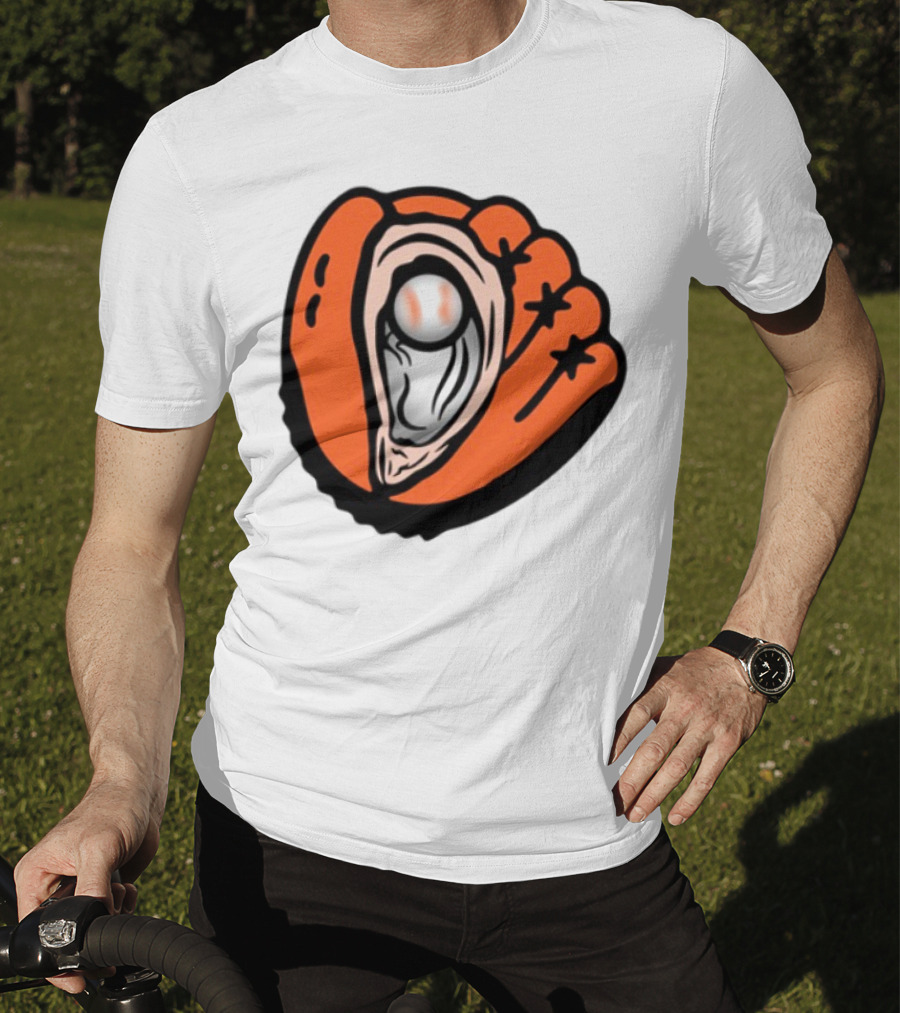 Chesapeake Oyster Catchers Baseball Glove And Pearl T-Shirt
