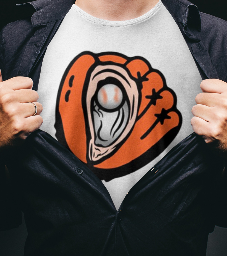 Chesapeake Oyster Catchers Baseball Glove And Pearl T-Shirt