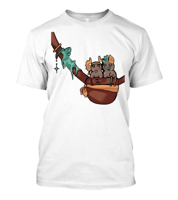 Coilpunk Steamcoil Phighting Cute Duo In Bag With Antlers And Spear T-Shirt