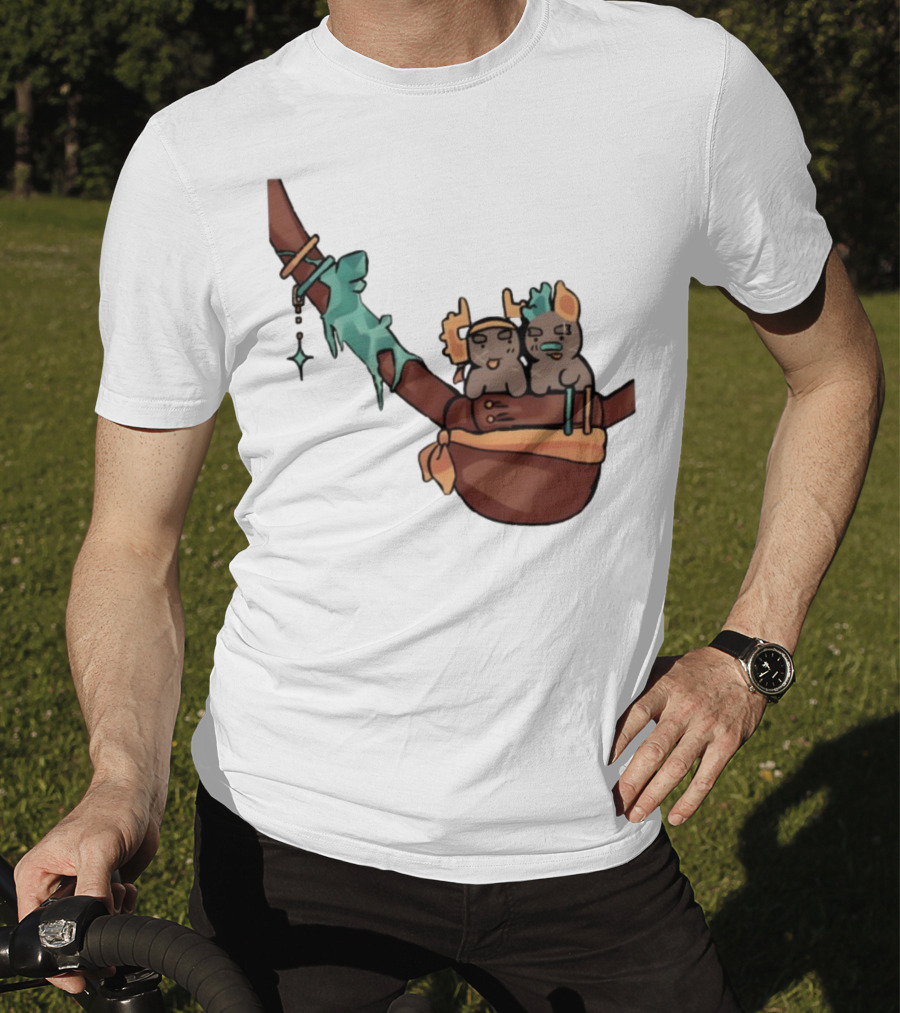 Coilpunk Steamcoil Phighting Cute Duo In Bag With Antlers And Spear T-Shirt