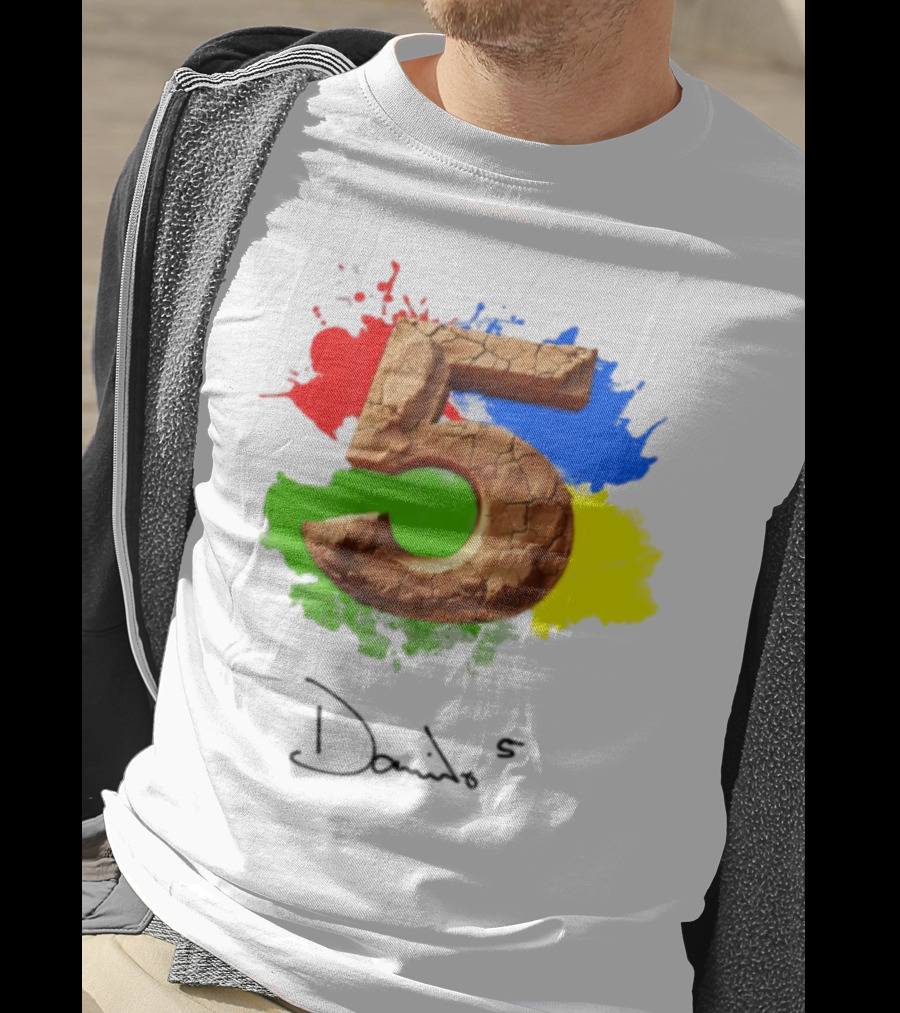 Davido 5Ive Cracked Textured Color Splash T-Shirt