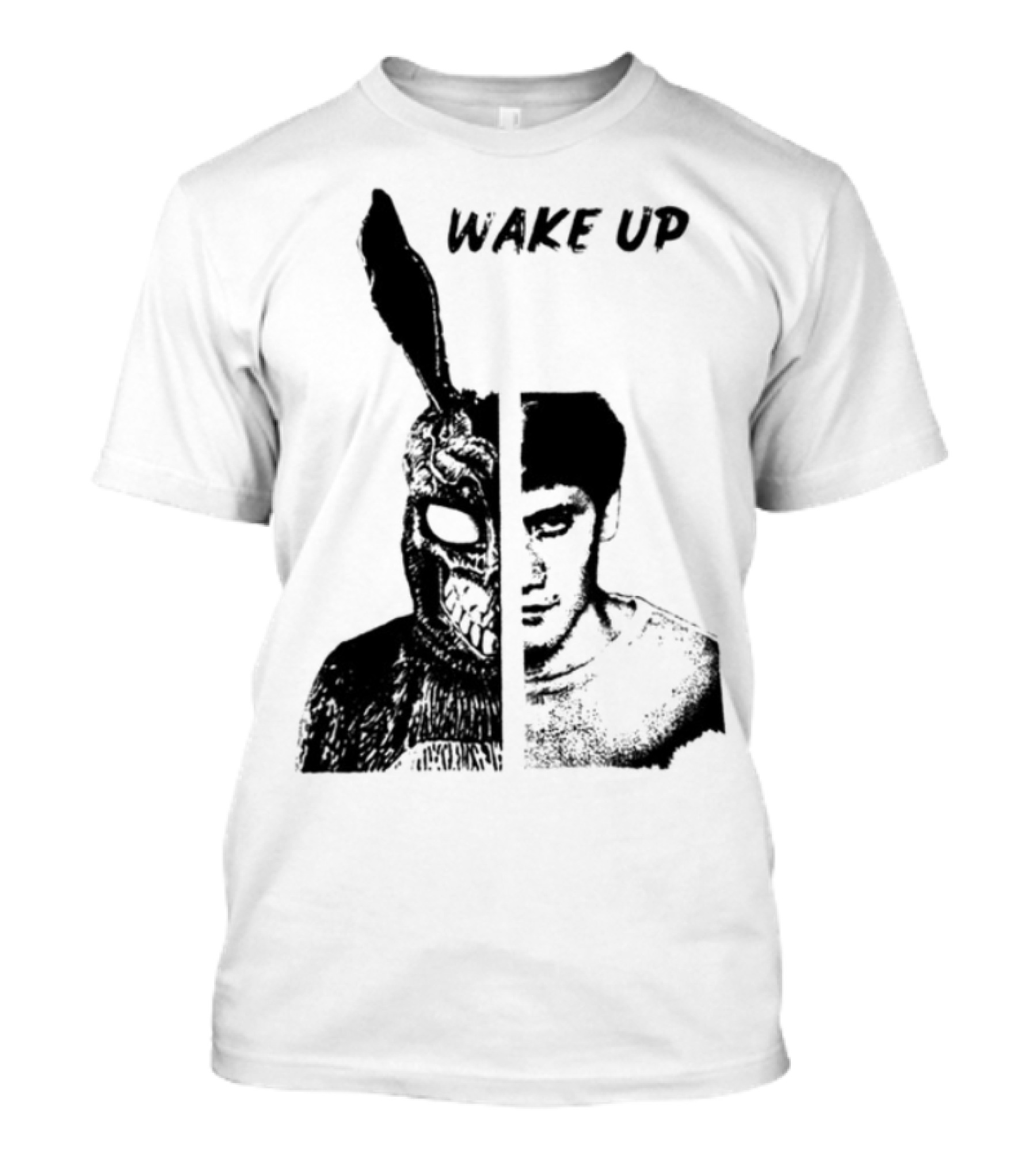 Donnie Darko Wake Up Split Face Frank And Donnie Portrait T-Shirt