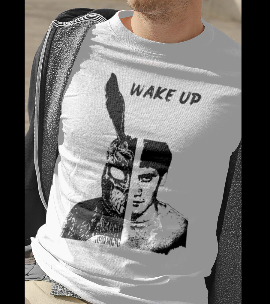 Donnie Darko Wake Up Split Face Frank And Donnie Portrait T-Shirt