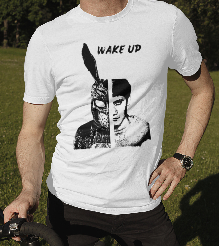 Donnie Darko Wake Up Split Face Frank And Donnie Portrait T-Shirt