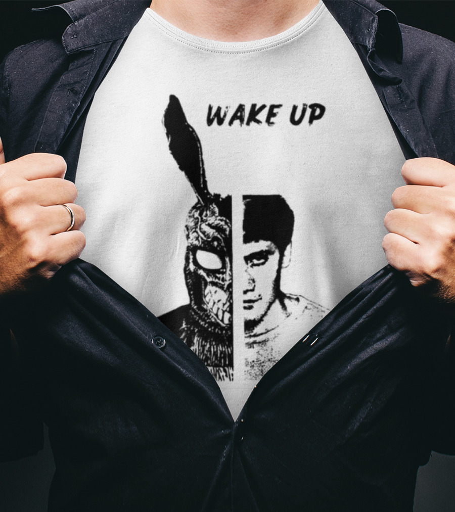 Donnie Darko Wake Up Split Face Frank And Donnie Portrait T-Shirt