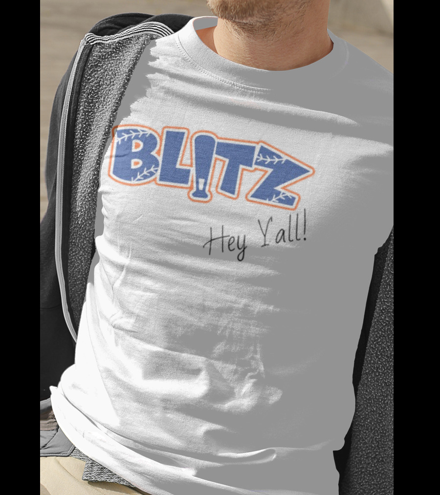 Blitz Hey Y'all Baseball Bat Stitching Style T-Shirt