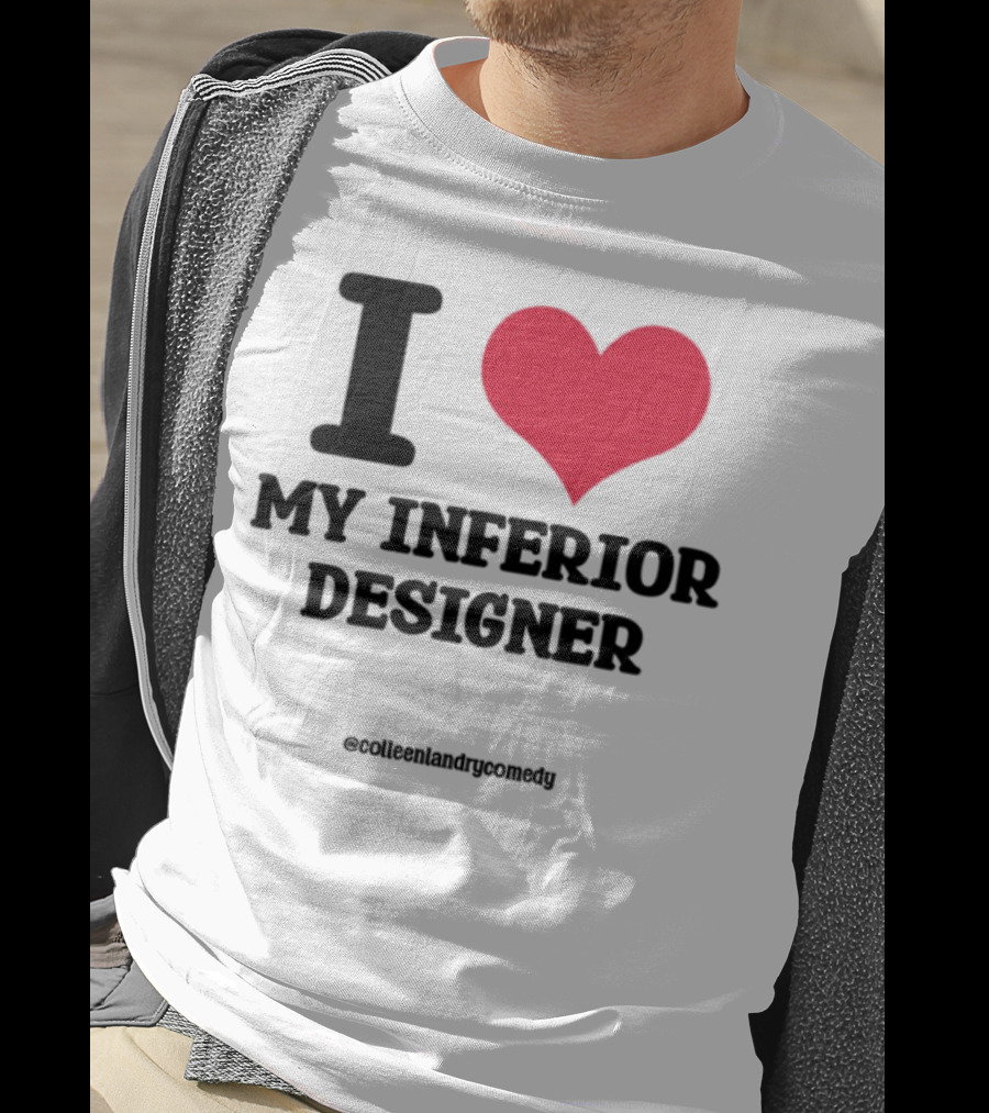 I Love My Inferior Designer Red Heart Graphic T-Shirt