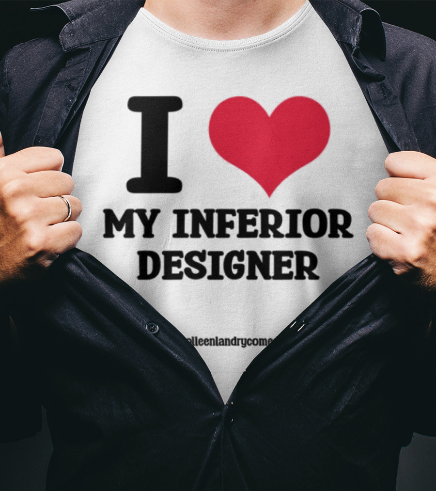 I Love My Inferior Designer Red Heart Graphic T-Shirt