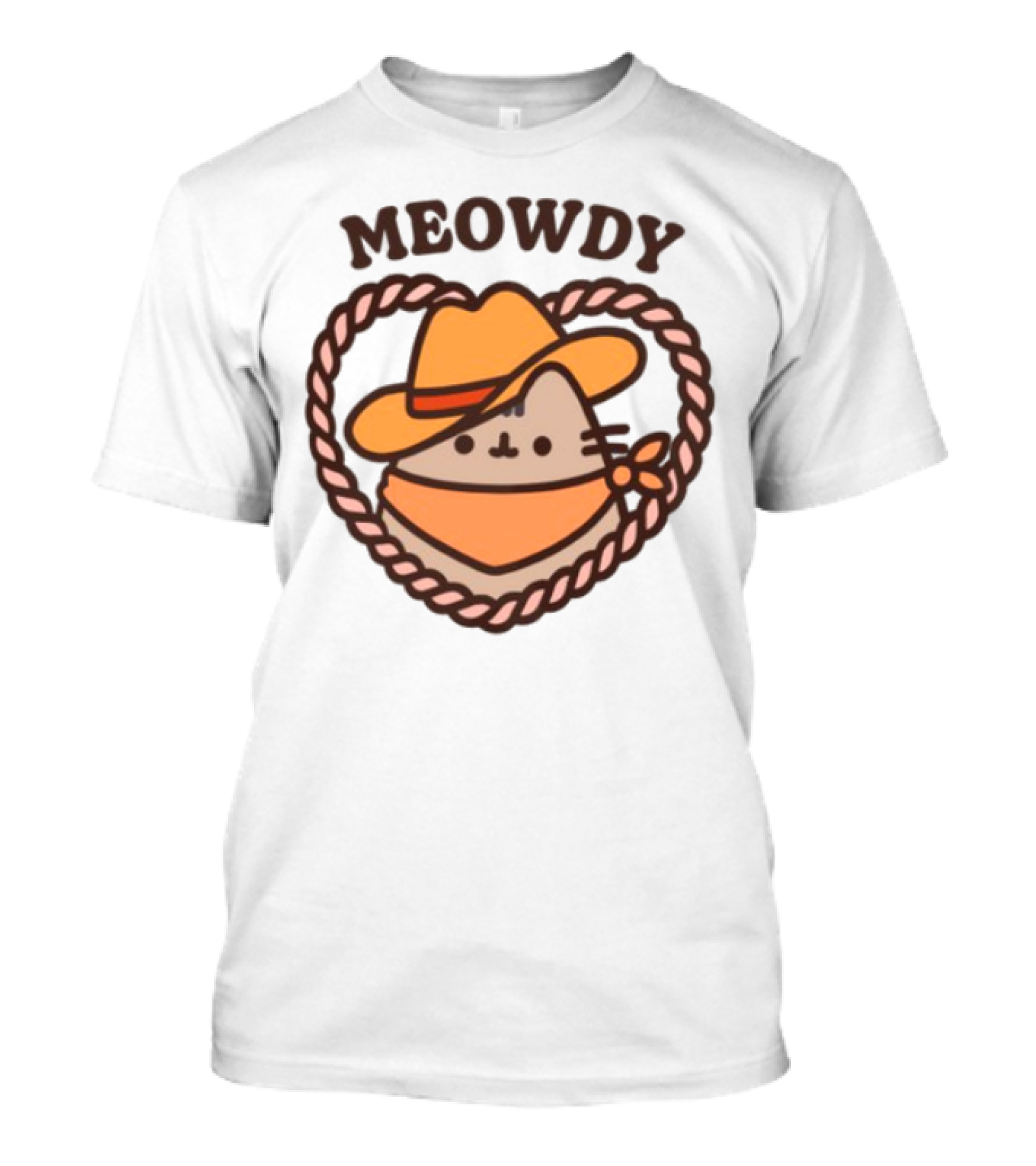 Meowdy Cowboy Pusheen With Hat And Bandana T-Shirt