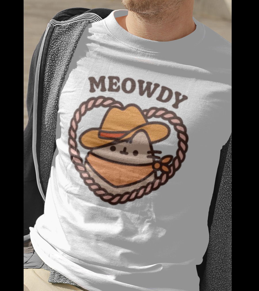 Meowdy Cowboy Pusheen With Hat And Bandana T-Shirt