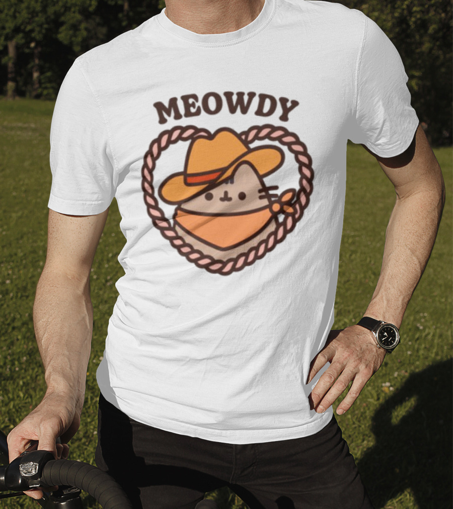 Meowdy Cowboy Pusheen With Hat And Bandana T-Shirt