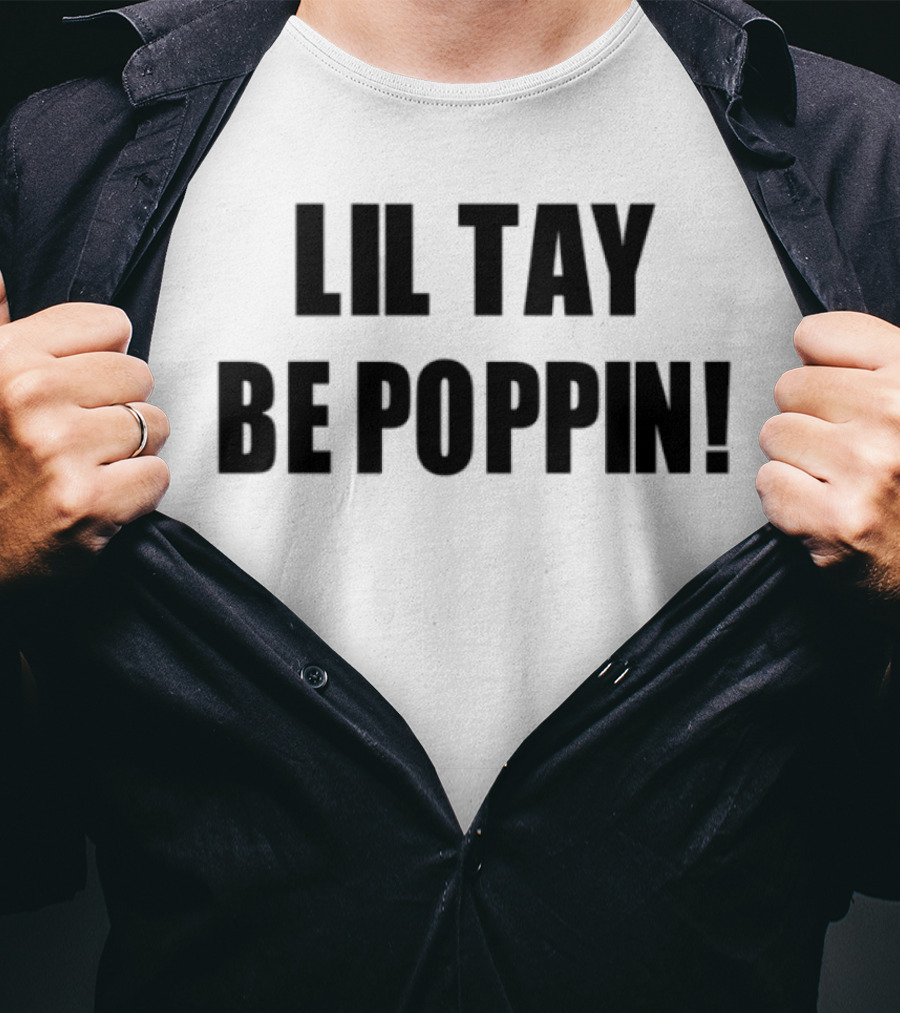 Lil Tay Be Poppin Retro Style Black And White T-Shirt