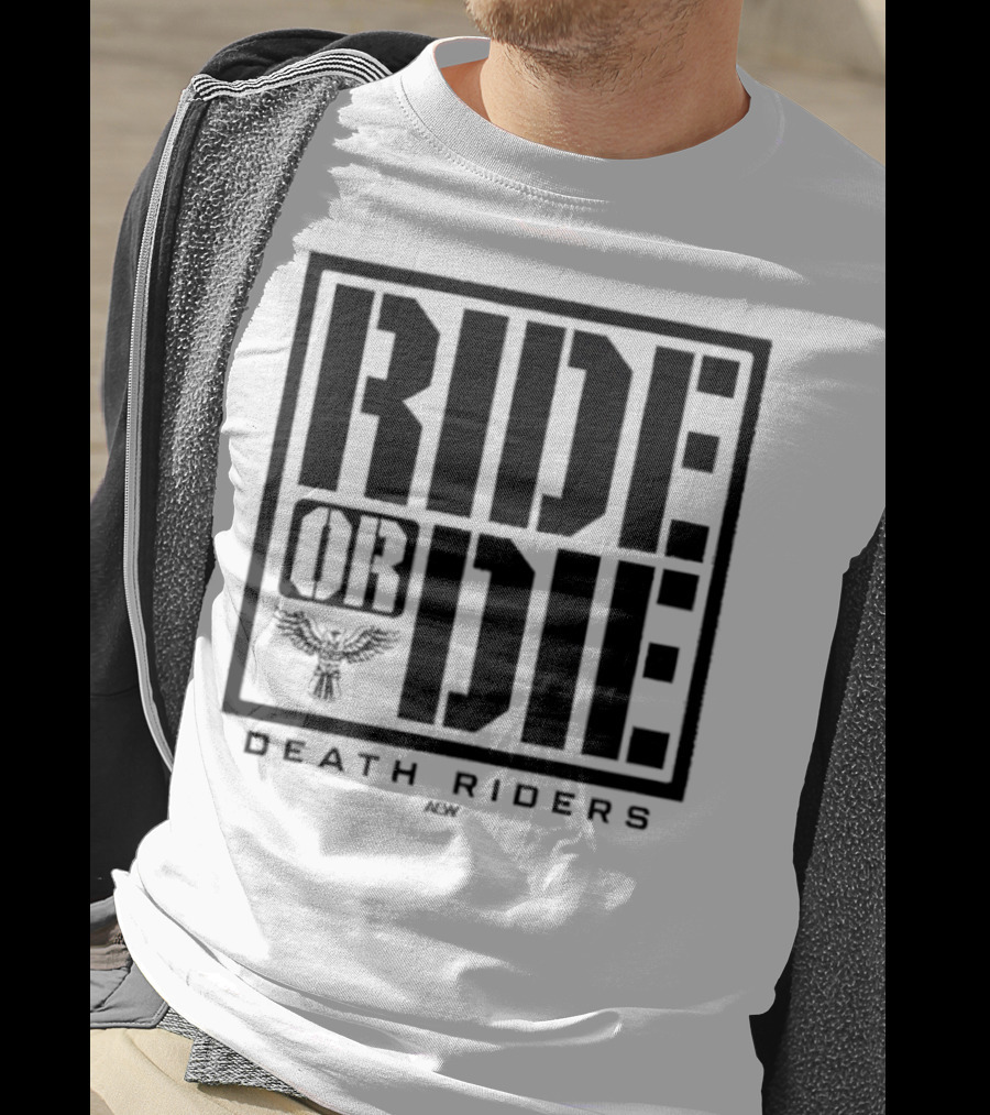 Death Riders Ride Or Die Skeleton Biker Gang AEW T-Shirt