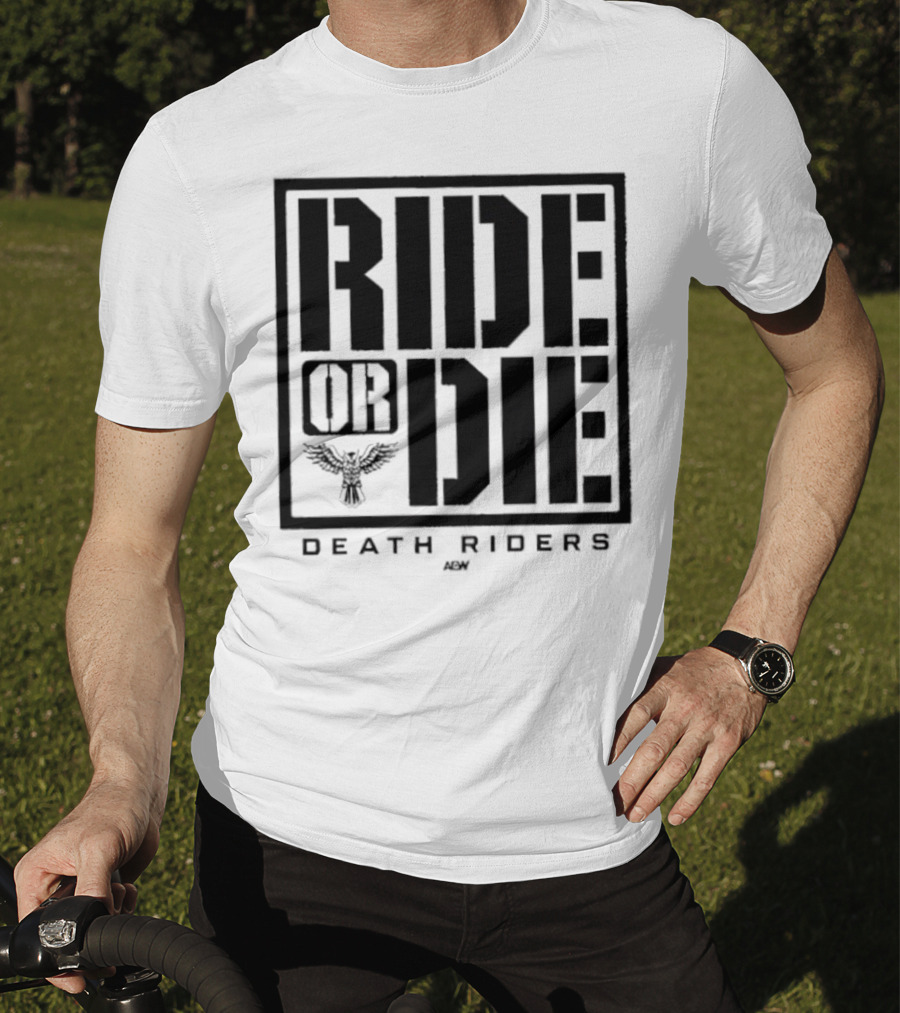 Death Riders Ride Or Die Skeleton Biker Gang AEW T-Shirt