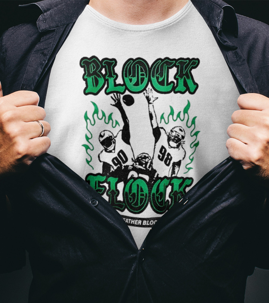 Block Flock Birds Of A Feather Block Together Philadelphia Eagles Football T-Shirt
