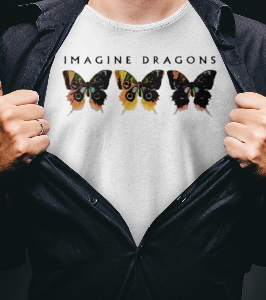 Imagine Dragons Butterfly Trio Pattern T-Shirt