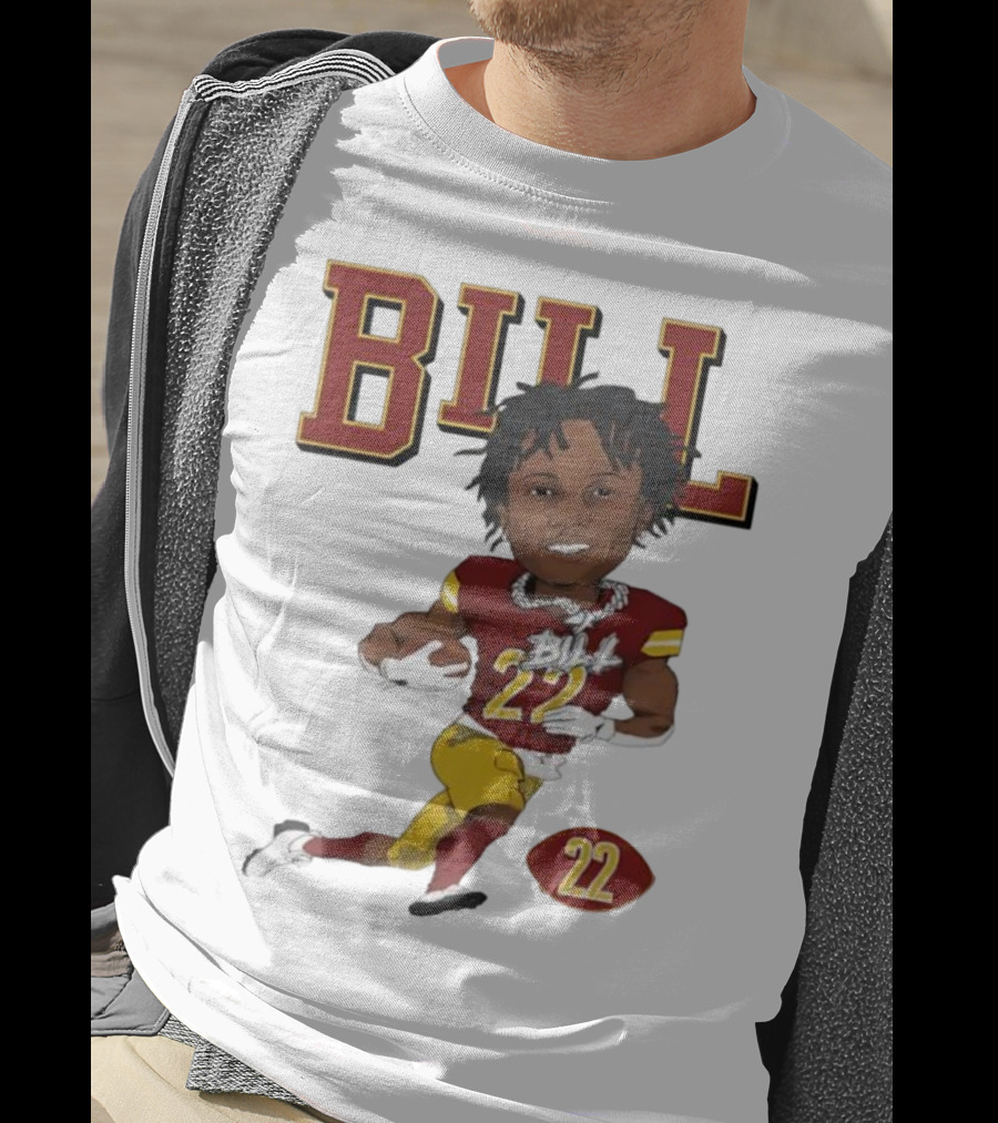 Jacory Bill Croskey Merritt Number 22 Football Player Illustration T-Shirt
