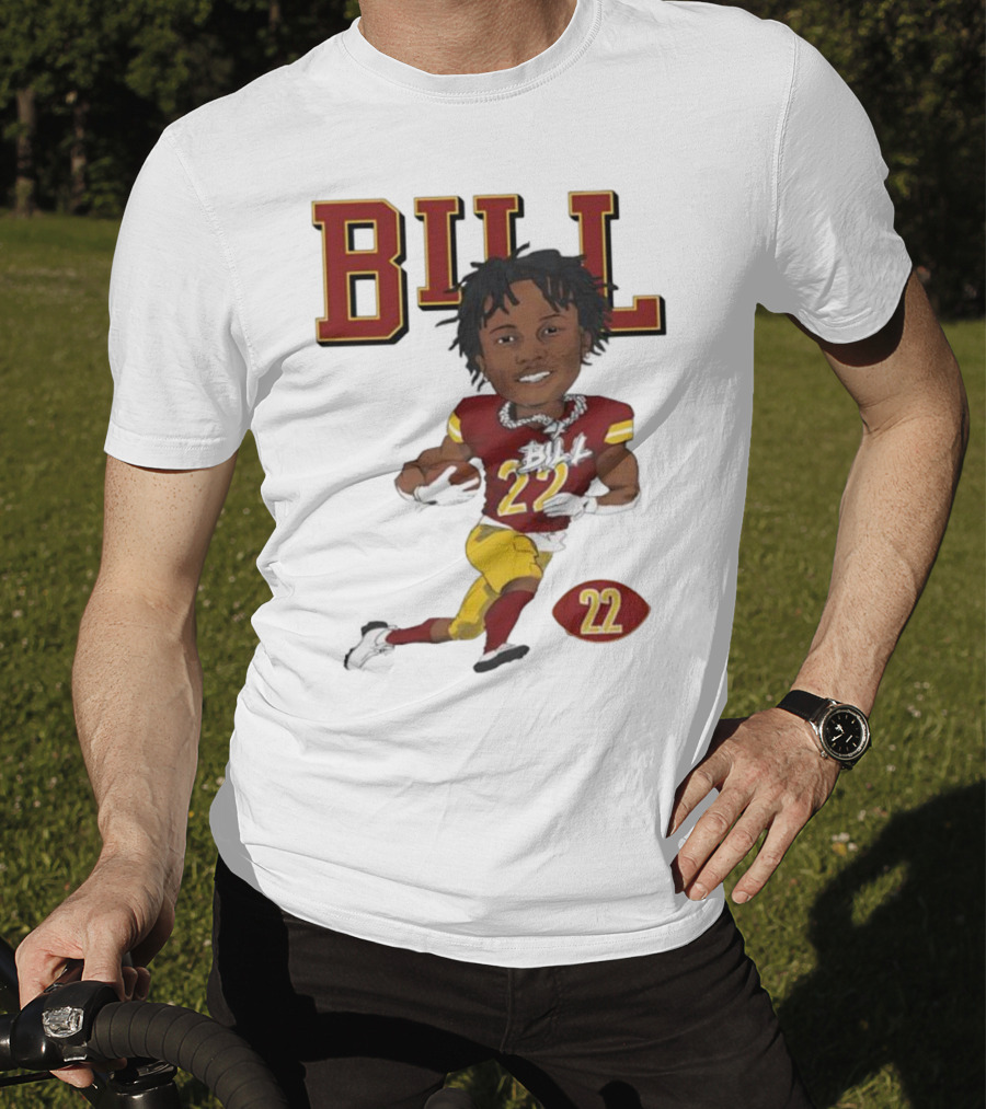 Jacory Bill Croskey Merritt Number 22 Football Player Illustration T-Shirt