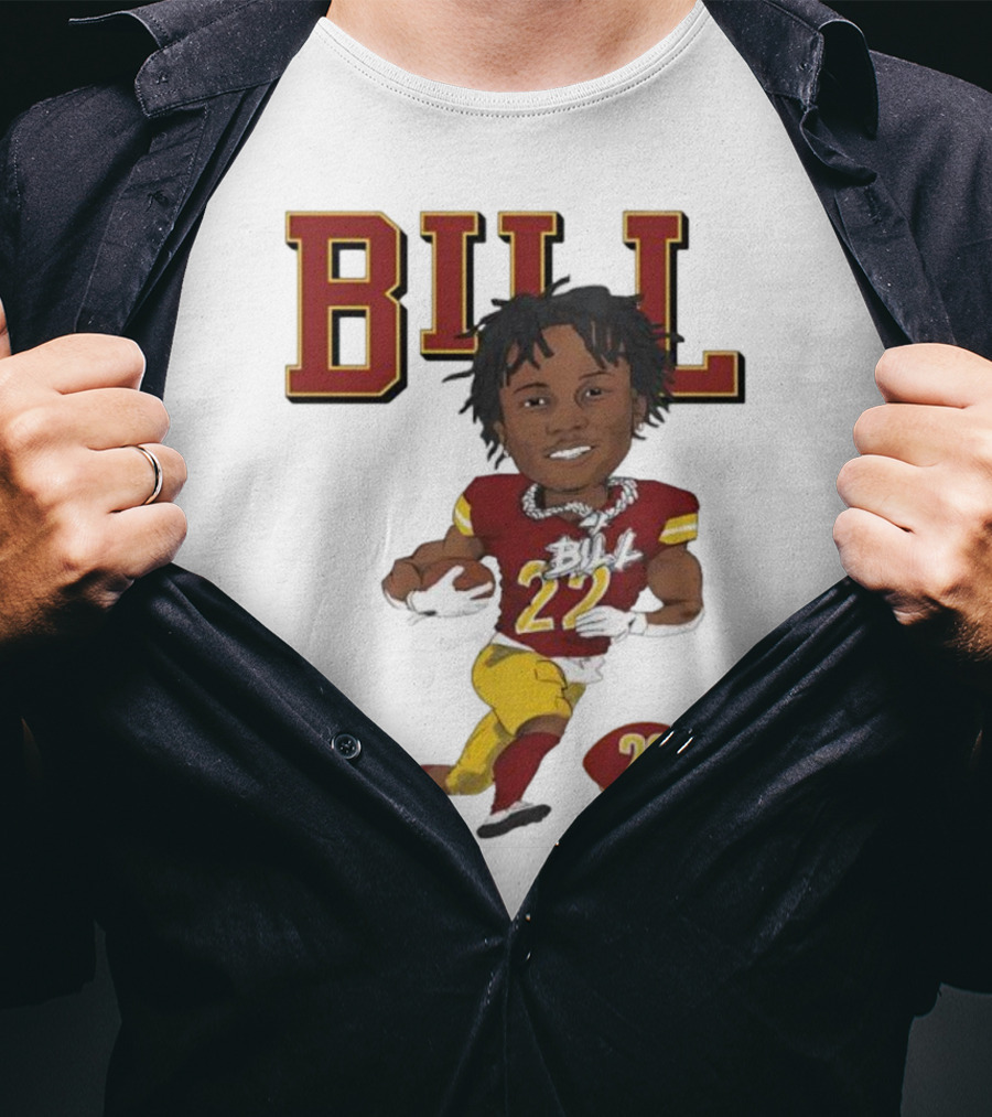 Jacory Bill Croskey Merritt Number 22 Football Player Illustration T-Shirt