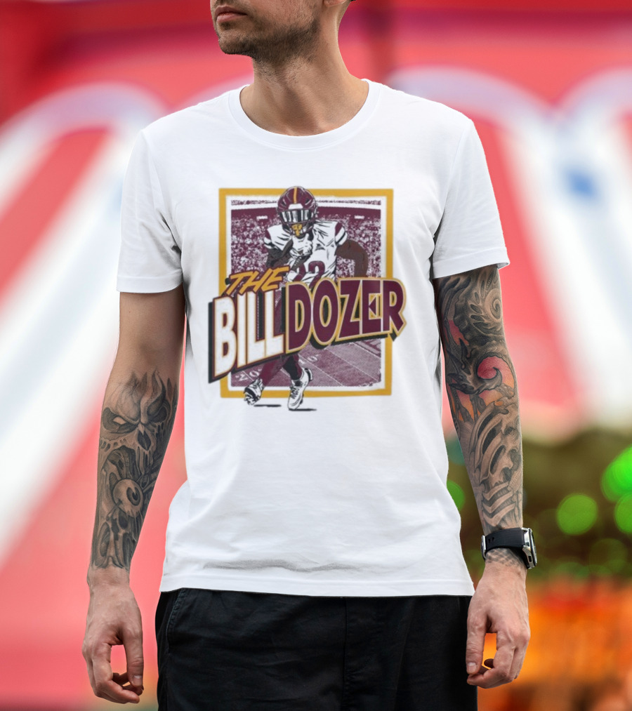 Jacory Croskey-Merritt The Billdozer Breaking Through Washington Commanders Scene T-Shirt