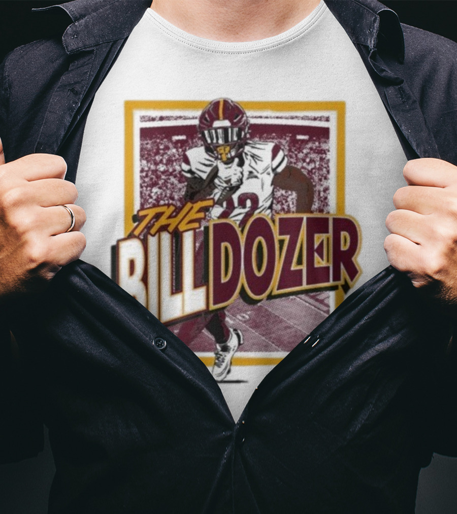 Jacory Croskey-Merritt The Billdozer Breaking Through Washington Commanders Scene T-Shirt