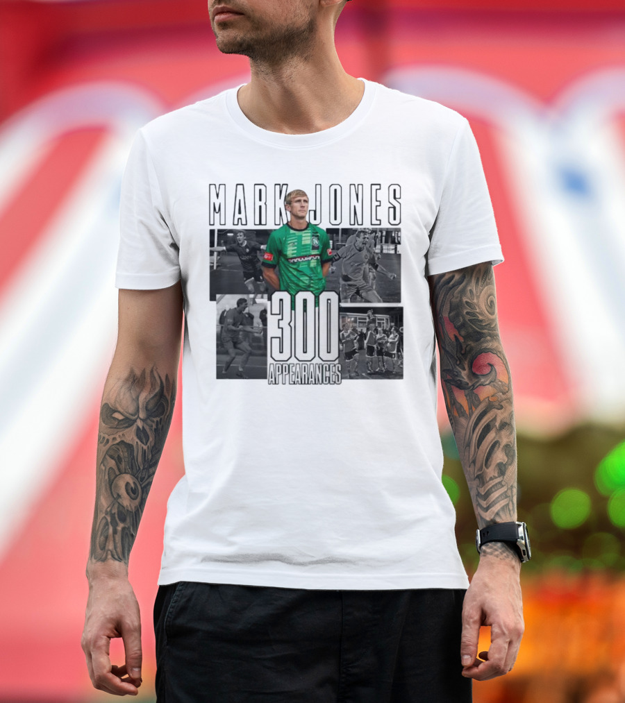 Mark Jones 300 Appearances Northwich FC Green Jersey Football Tribute T-Shirt