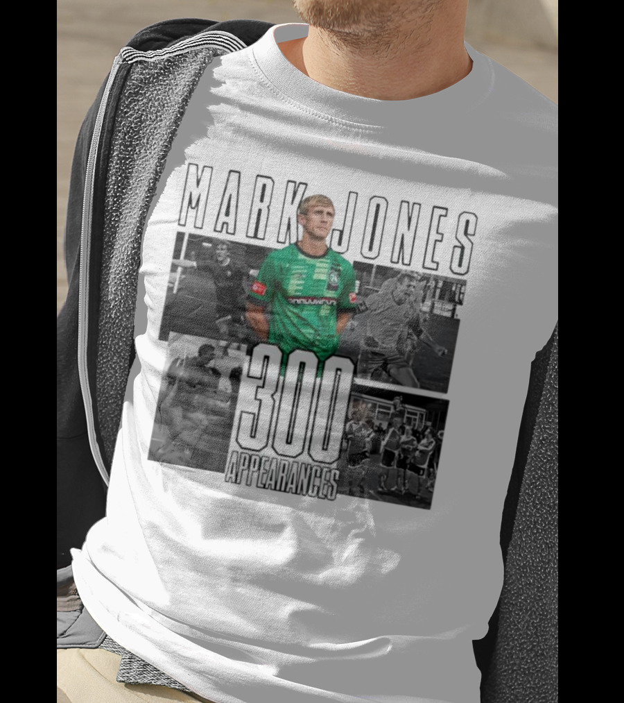 Mark Jones 300 Appearances Northwich FC Green Jersey Football Tribute T-Shirt