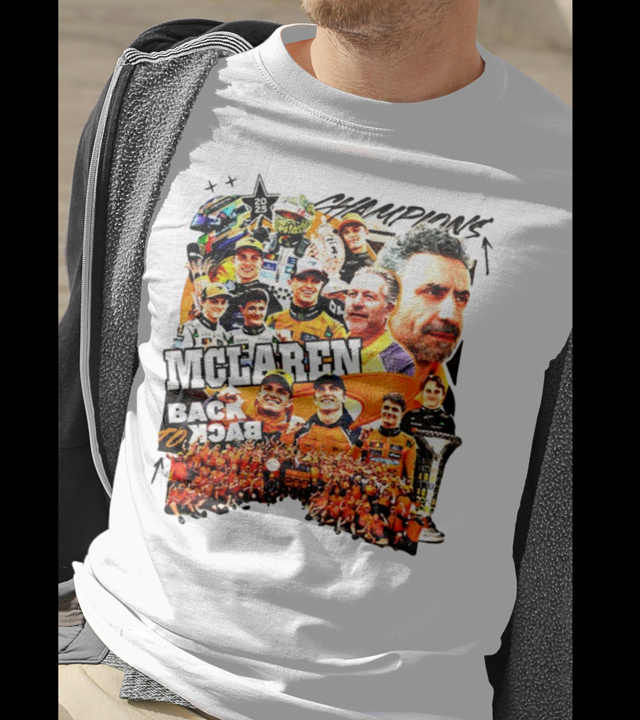 McLaren 2025 Back To Back Formula 1 World Constructors’ Championship Victory T-Shirt