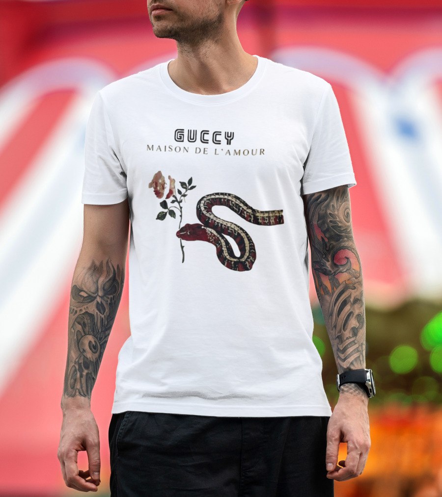 Guccy Maison De L’amour Snake And Rose T-Shirt