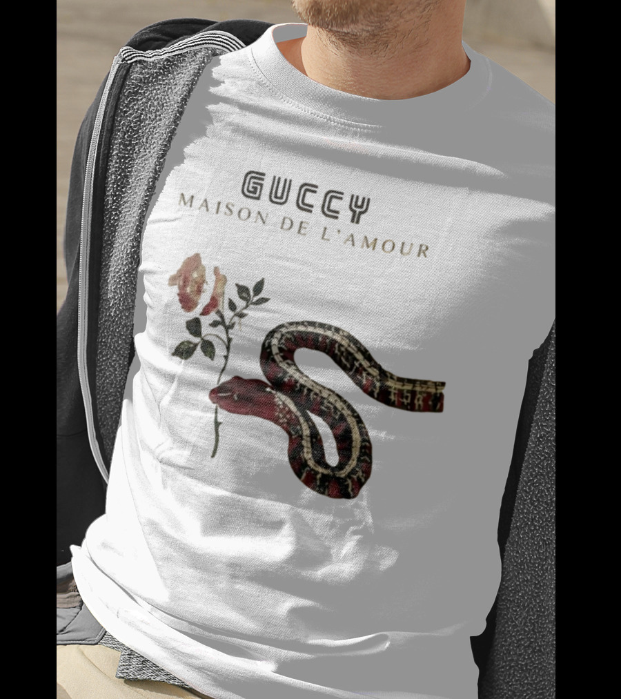 Guccy Maison De L’amour Snake And Rose T-Shirt