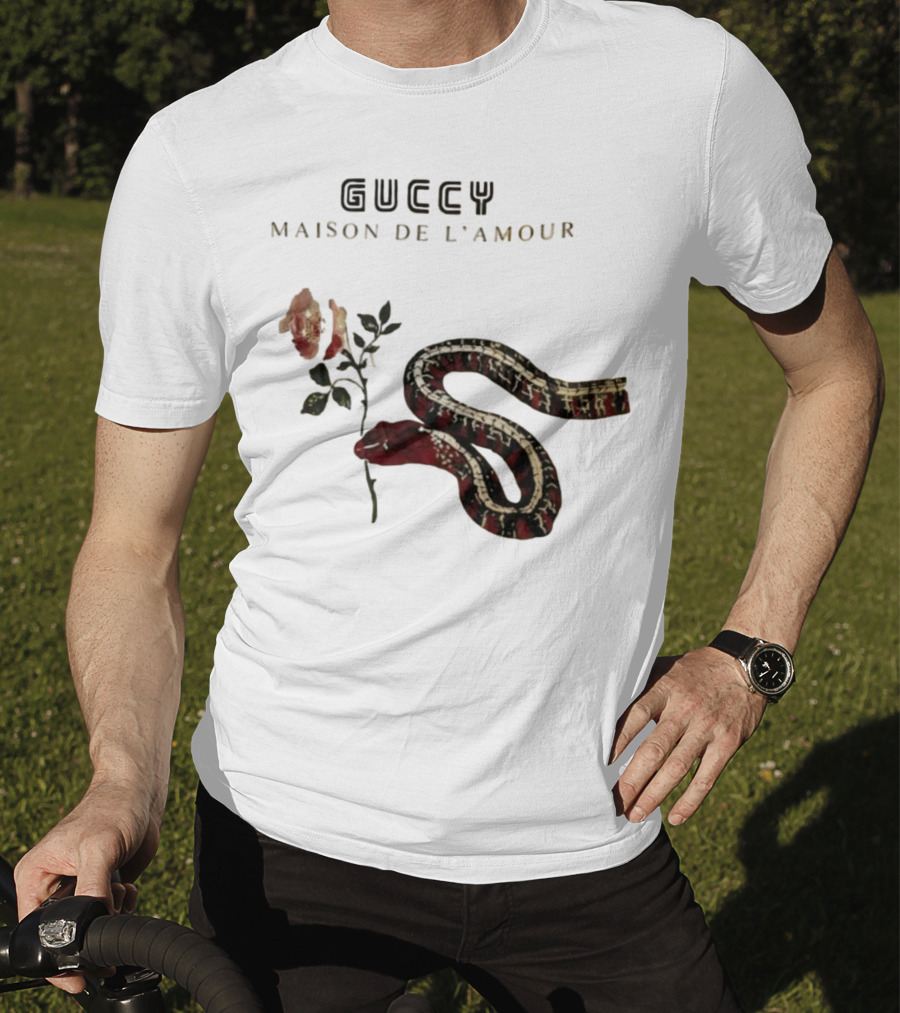 Guccy Maison De L’amour Snake And Rose T-Shirt