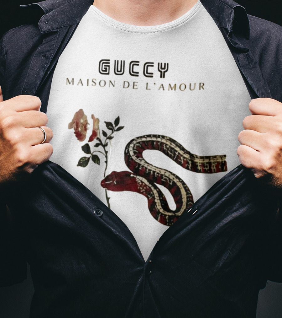 Guccy Maison De L’amour Snake And Rose T-Shirt