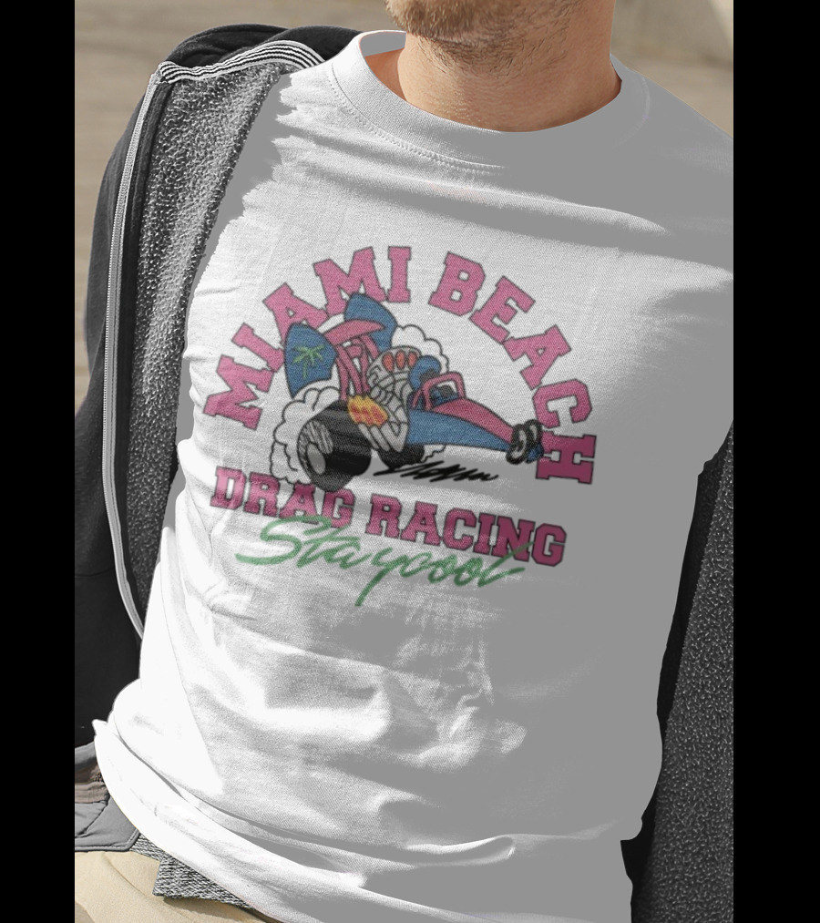 Miami Beach Drag Racing Staycool Racing Imagery T-Shirt