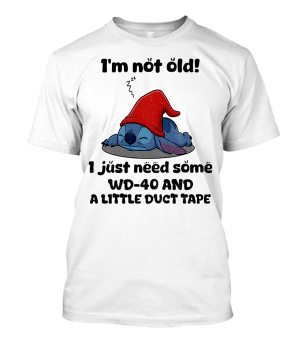 Stitch Sleepy Time WD-40 Duct Tape Humor T-Shirt