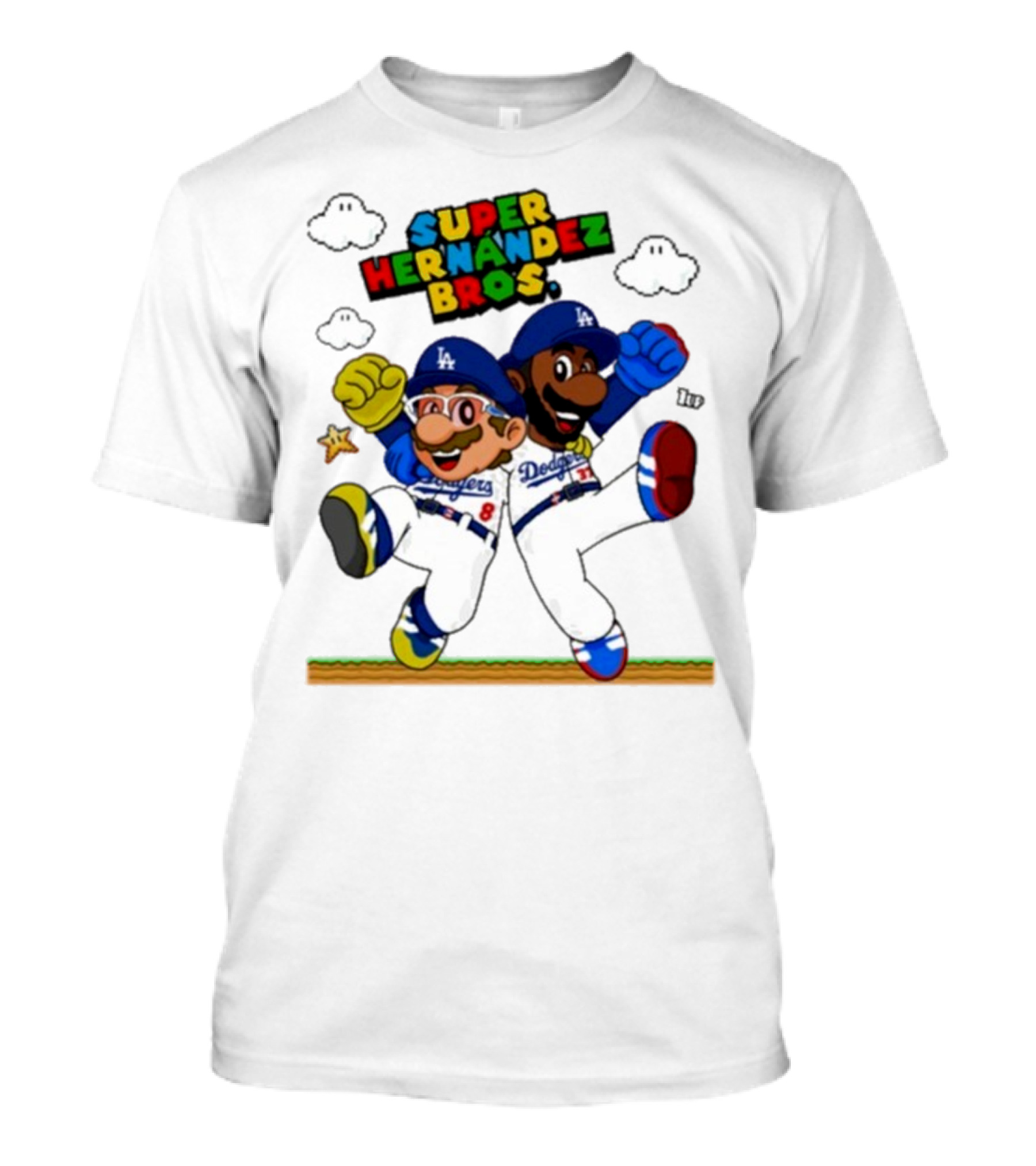Super Hernández Bros Teoscar Kiké Let’s Go Dodgers Mario X Los Angeles Dodgers T-Shirt