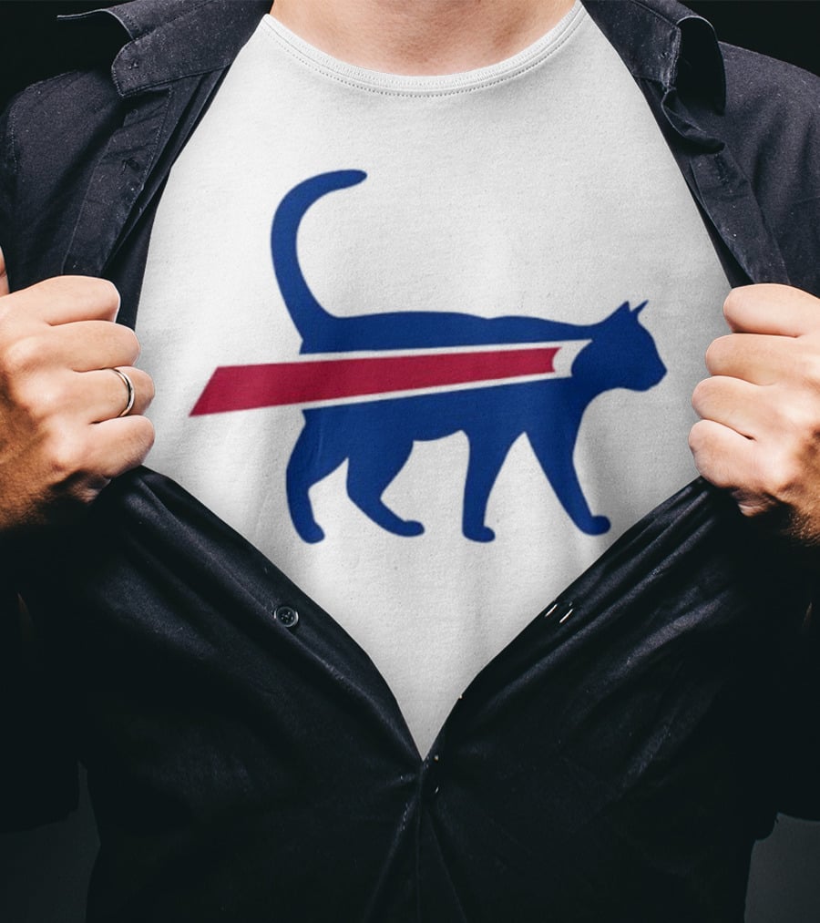 Cat Mafia X Buffalo Bills Baseball Collaboration T-Shirt