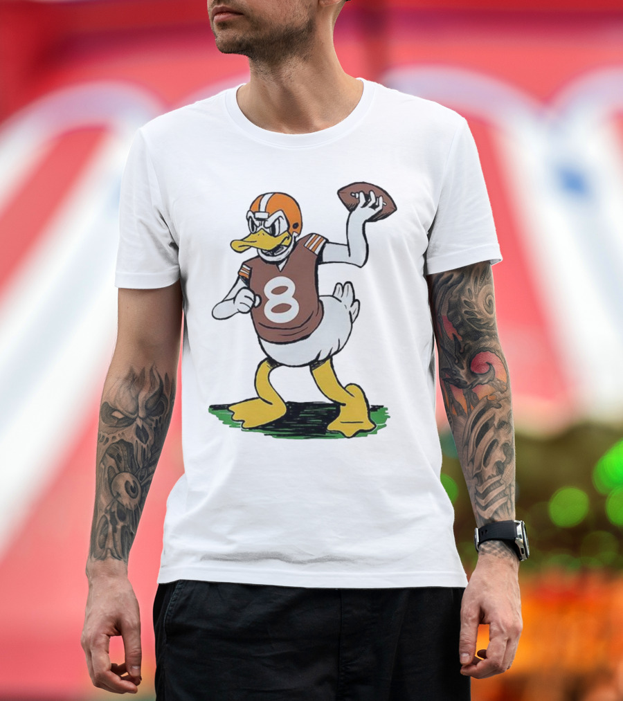 Duck Quarterback Number 8 Cleveland Browns Dillon Gabriel T-Shirt