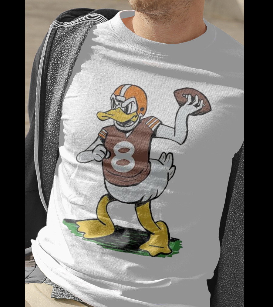 Duck Quarterback Number 8 Cleveland Browns Dillon Gabriel T-Shirt